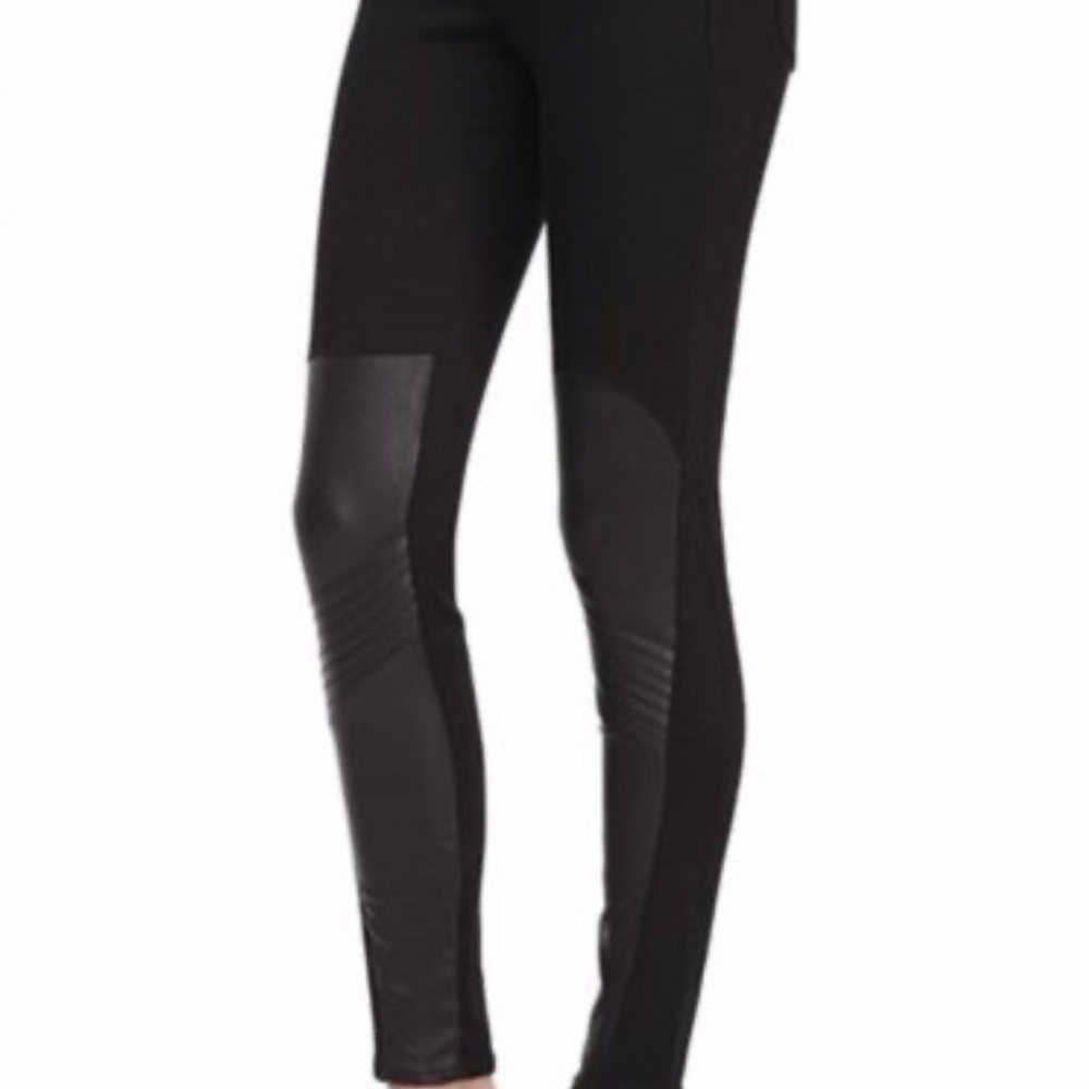 🖤 Rag & Bone Black Moto Jeans – Size 26 – Leather Knee Panels